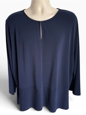 Lauren Ralph Lauren Navy Long-Sleeve Tunic Top